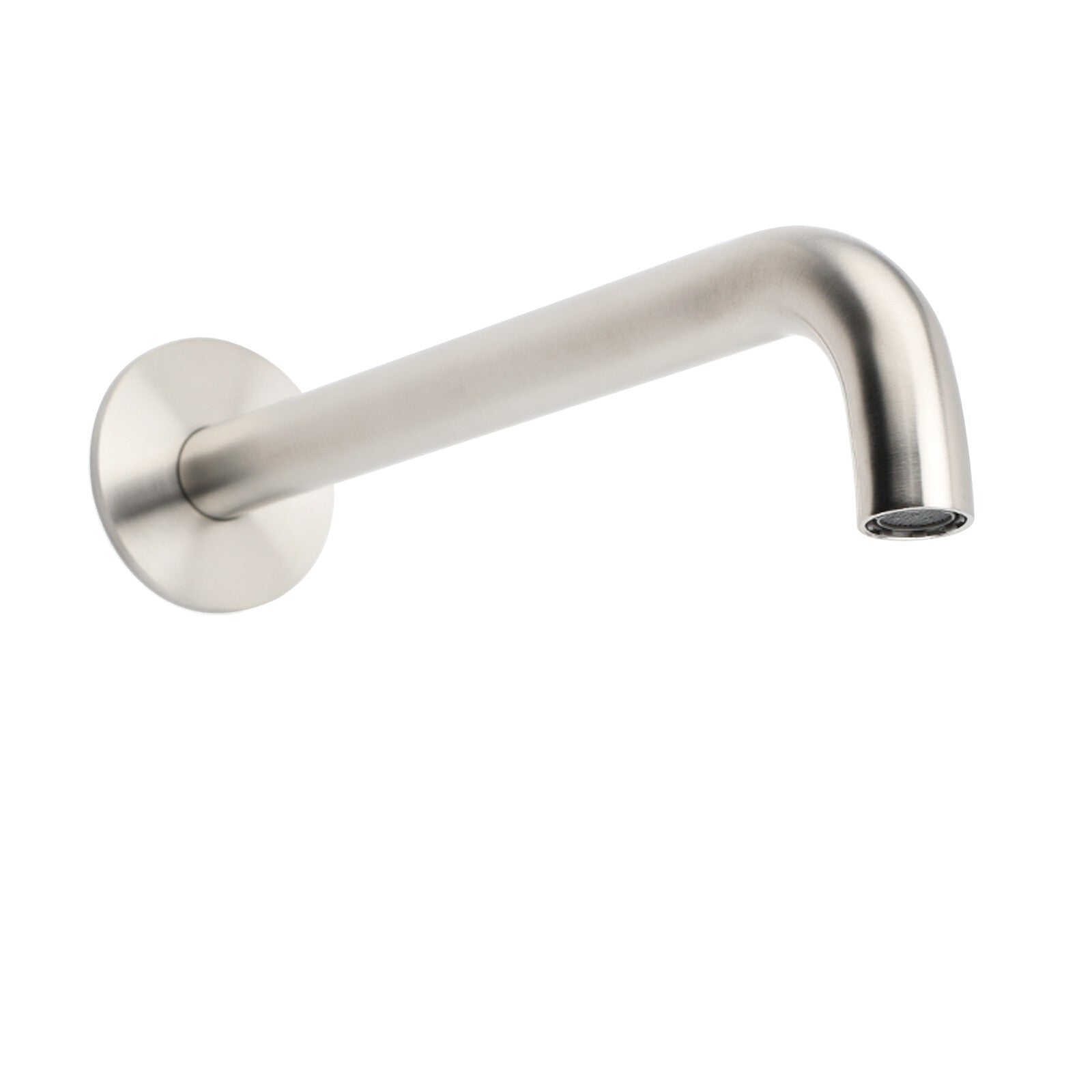 Brushed Nickel Round 250mm Long Spout Bath Tub Wall Mounted Water Filler Outlet - Furniture > Bathroom > Shower Heads & Screens - Rivercity House & Home Co. (ABN 18 642 972 209) - Affordable Modern Furniture Australia