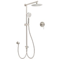 8" Round Rain Shower Head with Handheld Sliding Rail Mixer 2-in-1 Set - Brushed Nickel