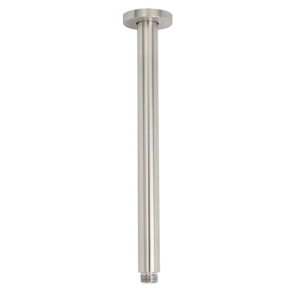 Brushed Nickel Round 8" Shower Rain Head + 300mm Brass Ceiling Dropper Arm Set - Furniture > Bathroom > Shower Heads & Screens - Rivercity House & Home Co. (ABN 18 642 972 209) - Affordable Modern Furniture Australia