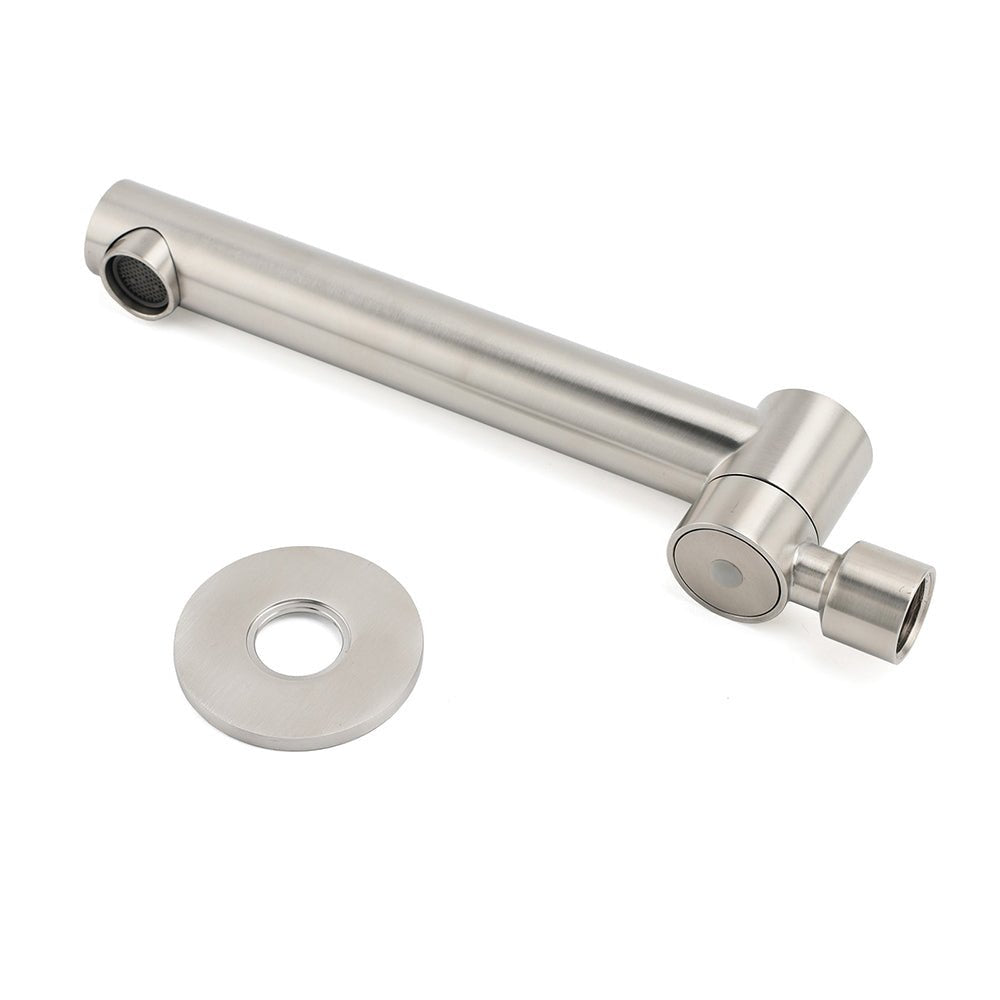 Brushed Nickel Round Basin Wall Mounted Faucet Outlet 180 Swivel Vanity Bathtub Spout - Furniture > Bathroom > Shower Heads & Screens - Rivercity House & Home Co. (ABN 18 642 972 209) - Affordable Modern Furniture Australia