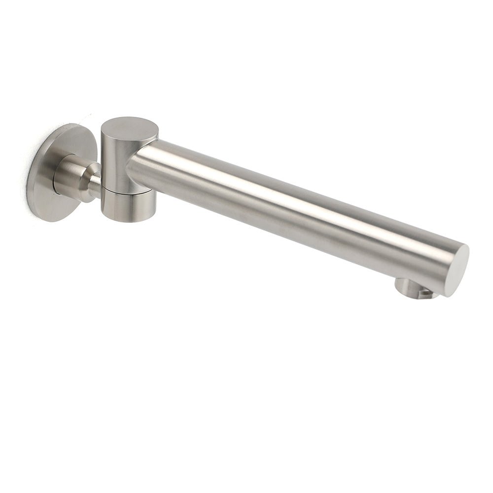 Brushed Nickel Round Basin Wall Mounted Faucet Outlet 180 Swivel Vanity Bathtub Spout - Furniture > Bathroom > Shower Heads & Screens - Rivercity House & Home Co. (ABN 18 642 972 209) - Affordable Modern Furniture Australia