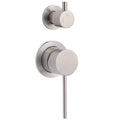 Round Small Face 2-Way Shower Mixer with Diverter Switch - Brushed Nickel
