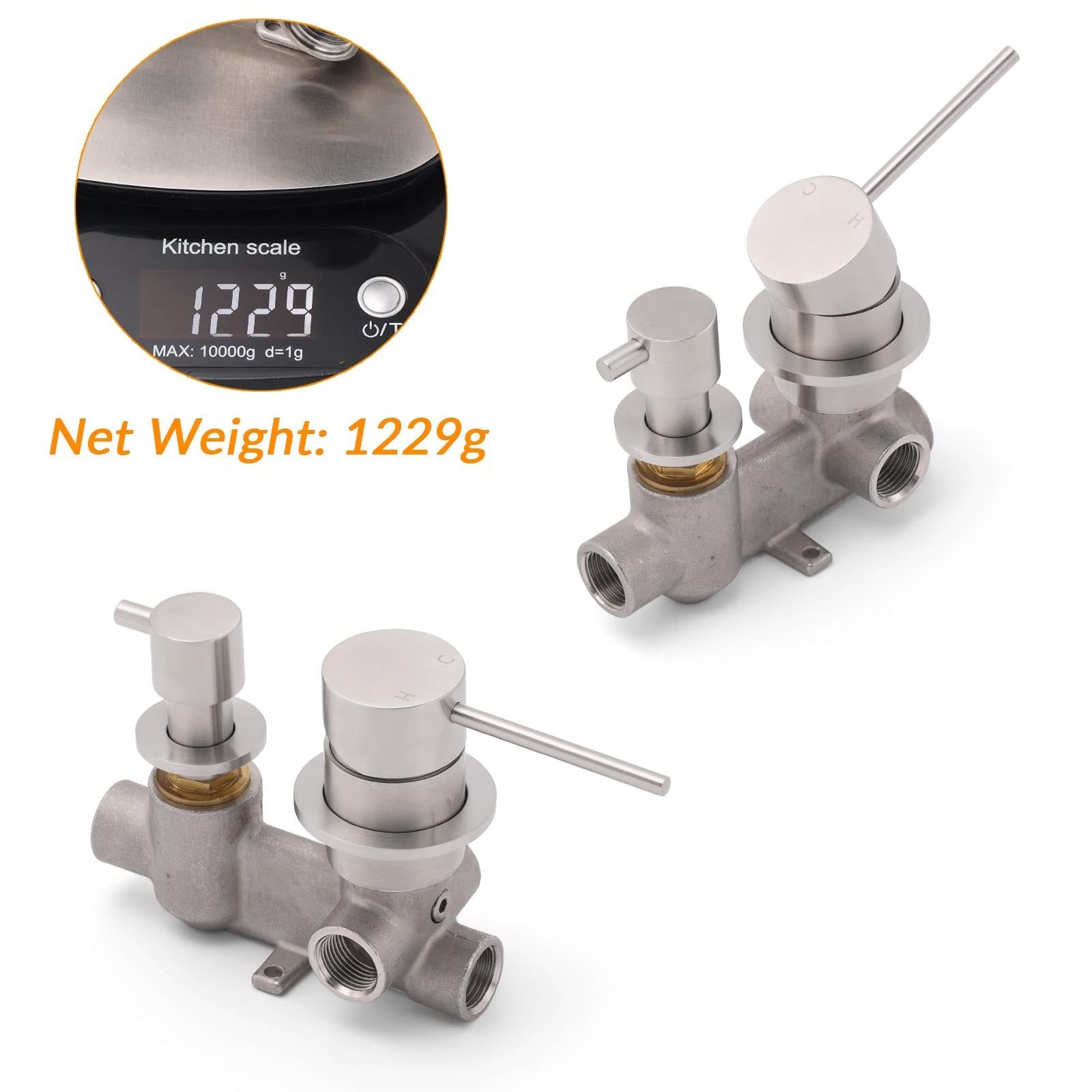 Brushed Nickel Round Bathroom Small Face Shower Mixer 2 Way Diverter Switch Set - Furniture > Bathroom > Shower Heads & Screens - Rivercity House & Home Co. (ABN 18 642 972 209) - Affordable Modern Furniture Australia