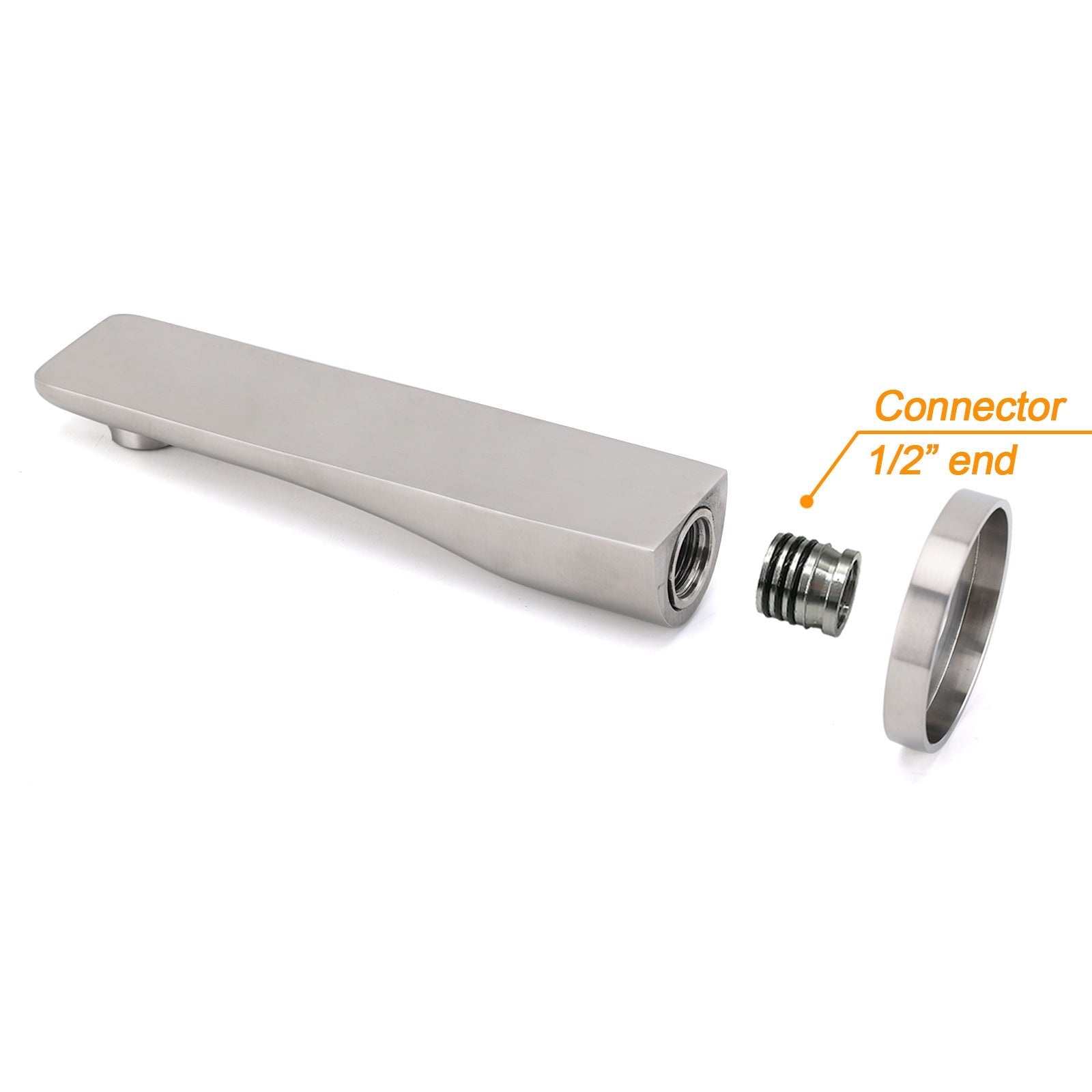 Brushed Nickel Round Bathtub Bubble Outlet Wall Mounted Spout Stainless Steel - Furniture > Bathroom > Shower Heads & Screens - Rivercity House & Home Co. (ABN 18 642 972 209) - Affordable Modern Furniture Australia