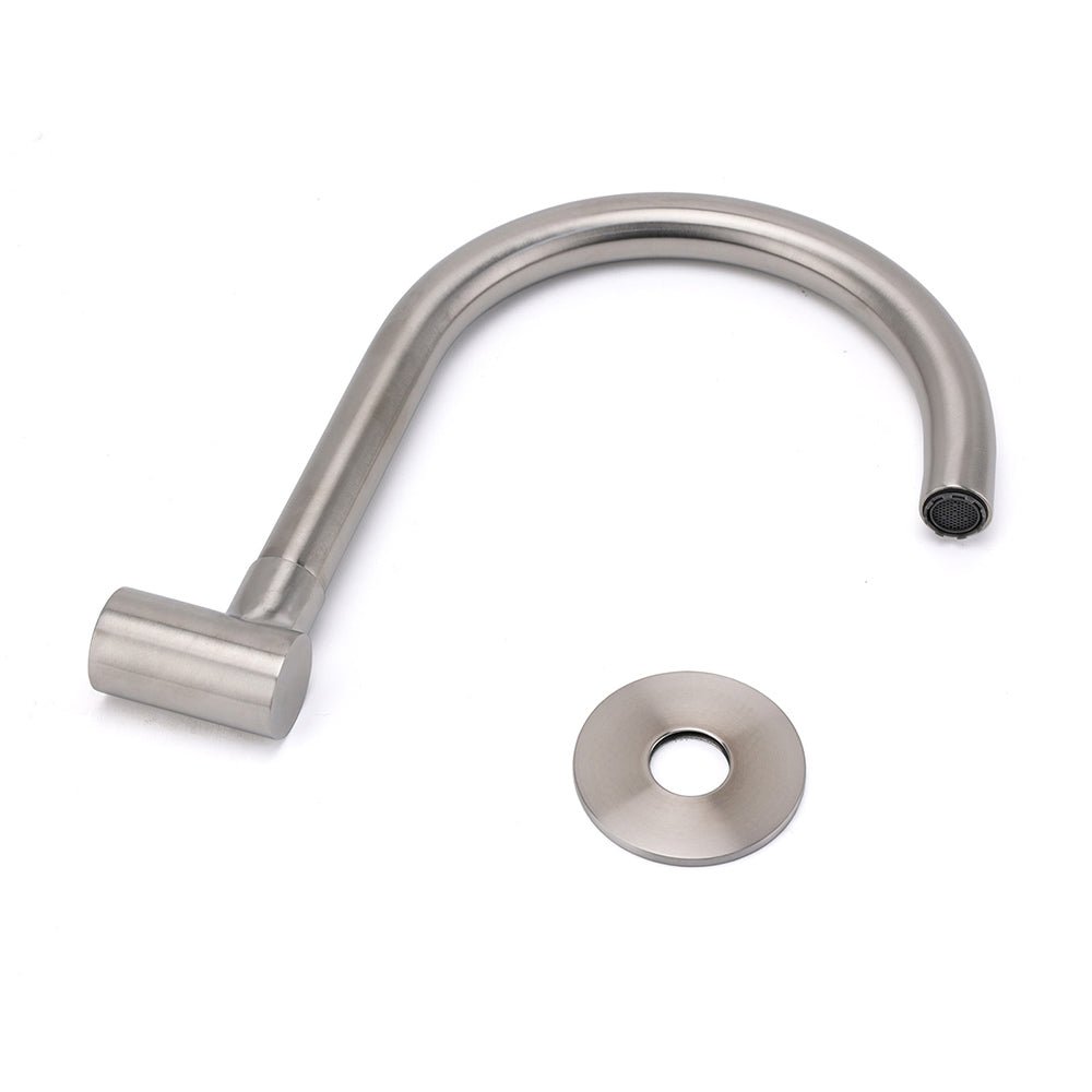 Brushed Nickel Round Gooseneck Arm Faucet Water Outlet Wall Mount Bathtub Spout - Furniture > Bathroom > Shower Heads & Screens - Rivercity House & Home Co. (ABN 18 642 972 209) - Affordable Modern Furniture Australia