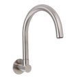 Round Gooseneck Wall Mount Bathtub Spout with 360° Swivel - Brushed Nickel
