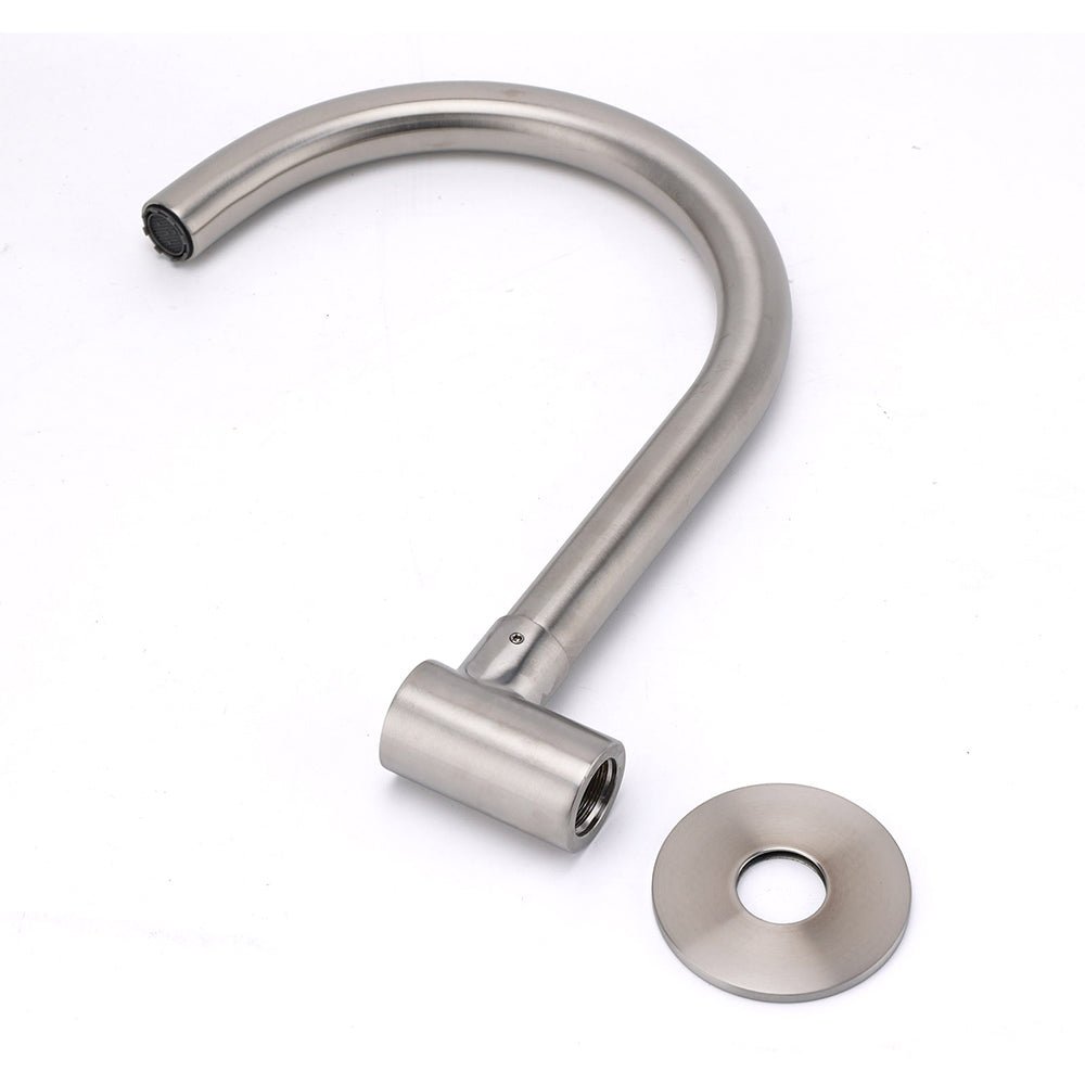 Brushed Nickel Round Gooseneck Arm Faucet Water Outlet Wall Mount Bathtub Spout - Furniture > Bathroom > Shower Heads & Screens - Rivercity House & Home Co. (ABN 18 642 972 209) - Affordable Modern Furniture Australia