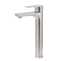 Tall Basin Mixer Kitchen Vanity Faucet with Rounded Edge Brushed Nickel - Stainless Steel