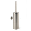 Wall Mounted Round Toilet Brush with Stainless Steel Holder - Brushed Nickel Silver