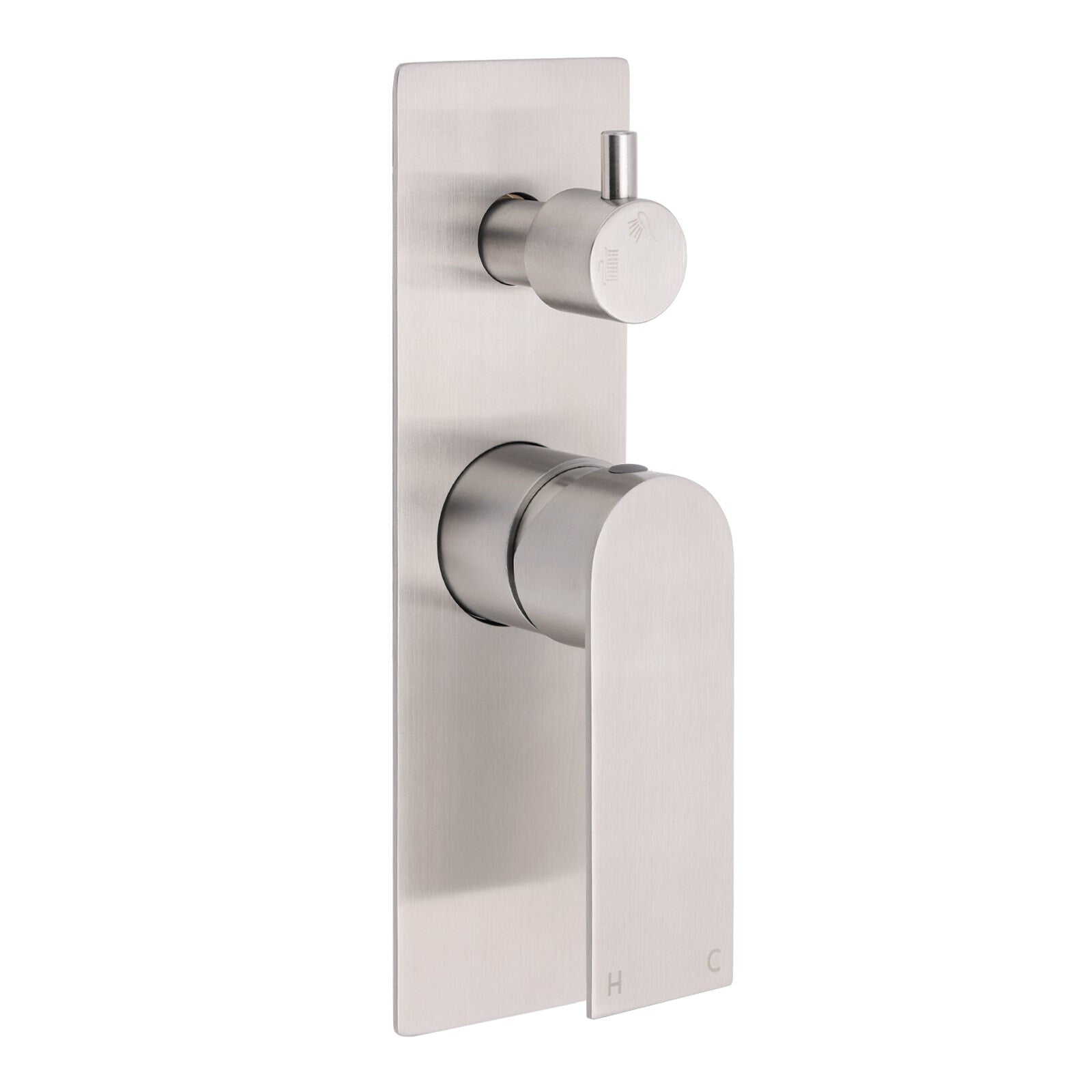 Brushed Nickel Silver Square Stylish 1/2inch Shower Mixer Diverter 2 Way Switch - Furniture > Bathroom > Shower Heads & Screens - Rivercity House & Home Co. (ABN 18 642 972 209) - Affordable Modern Furniture Australia