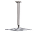 10" Square Rain Shower Head with 300mm Ceiling Dropper Arm Set - Brushed Nickel