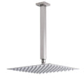 12" Square Rain Shower Head with 300mm Ceiling Dropper Arm Set - Brushed Nickel