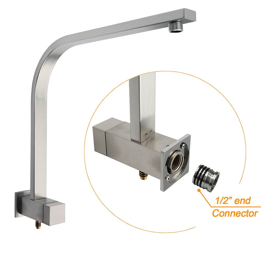 Brushed Nickel Square 2in1 Shower Set Large 12" Rain Head 3 Modes Handheld Silding Rail Arm - Furniture > Bathroom > Shower Heads & Screens - Rivercity House & Home Co. (ABN 18 642 972 209) - Affordable Modern Furniture Australia