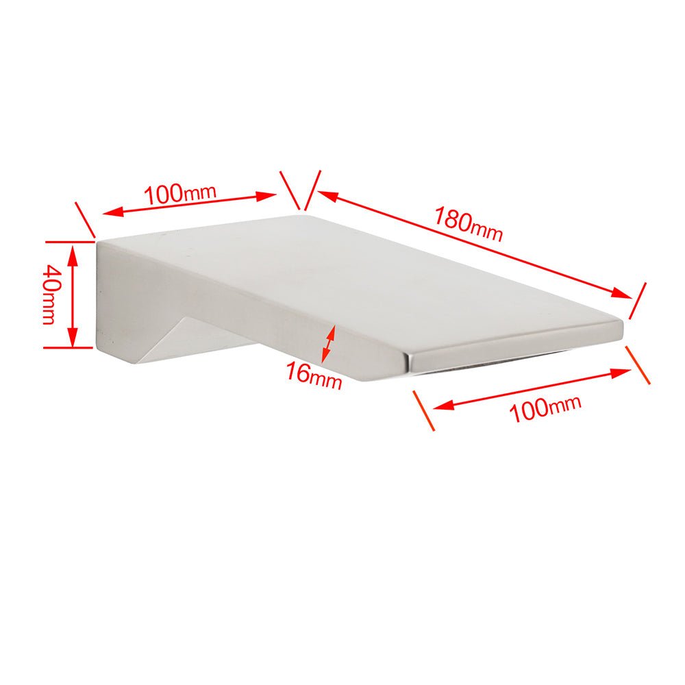 Brushed Nickel Square Cubic Shower Bathtub Waterfall Outlet Wall Mounted Spout - Furniture > Bathroom > Shower Heads & Screens - Rivercity House & Home Co. (ABN 18 642 972 209) - Affordable Modern Furniture Australia