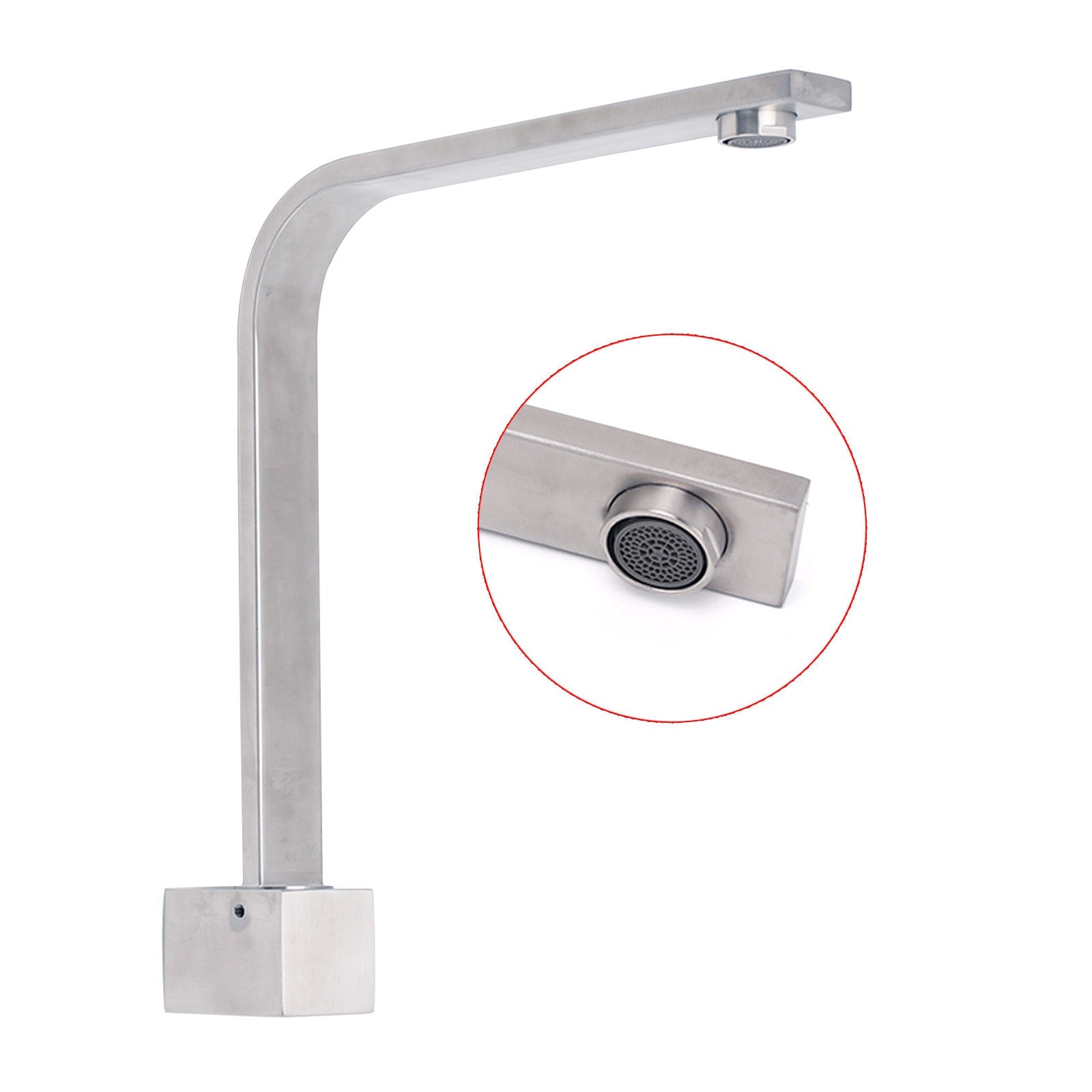 Brushed Nickel Square Spout Gooseneck Arm High Rise Bathtub Filler Water Outlet - Furniture > Bathroom > Shower Heads & Screens - Rivercity House & Home Co. (ABN 18 642 972 209) - Affordable Modern Furniture Australia