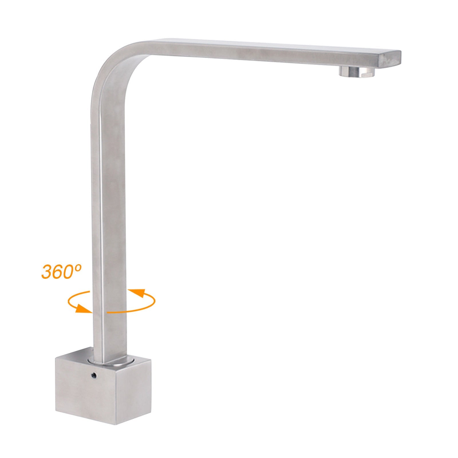 Brushed Nickel Square Spout Gooseneck Arm High Rise Bathtub Filler Water Outlet - Furniture > Bathroom > Shower Heads & Screens - Rivercity House & Home Co. (ABN 18 642 972 209) - Affordable Modern Furniture Australia