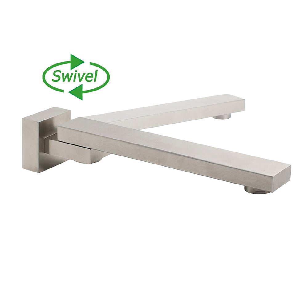 Brushed Nickel Square Stainless Steel Swivel Spout Bathtub Bubble Faucet Outlet - Furniture > Bathroom > Shower Heads & Screens - Rivercity House & Home Co. (ABN 18 642 972 209) - Affordable Modern Furniture Australia