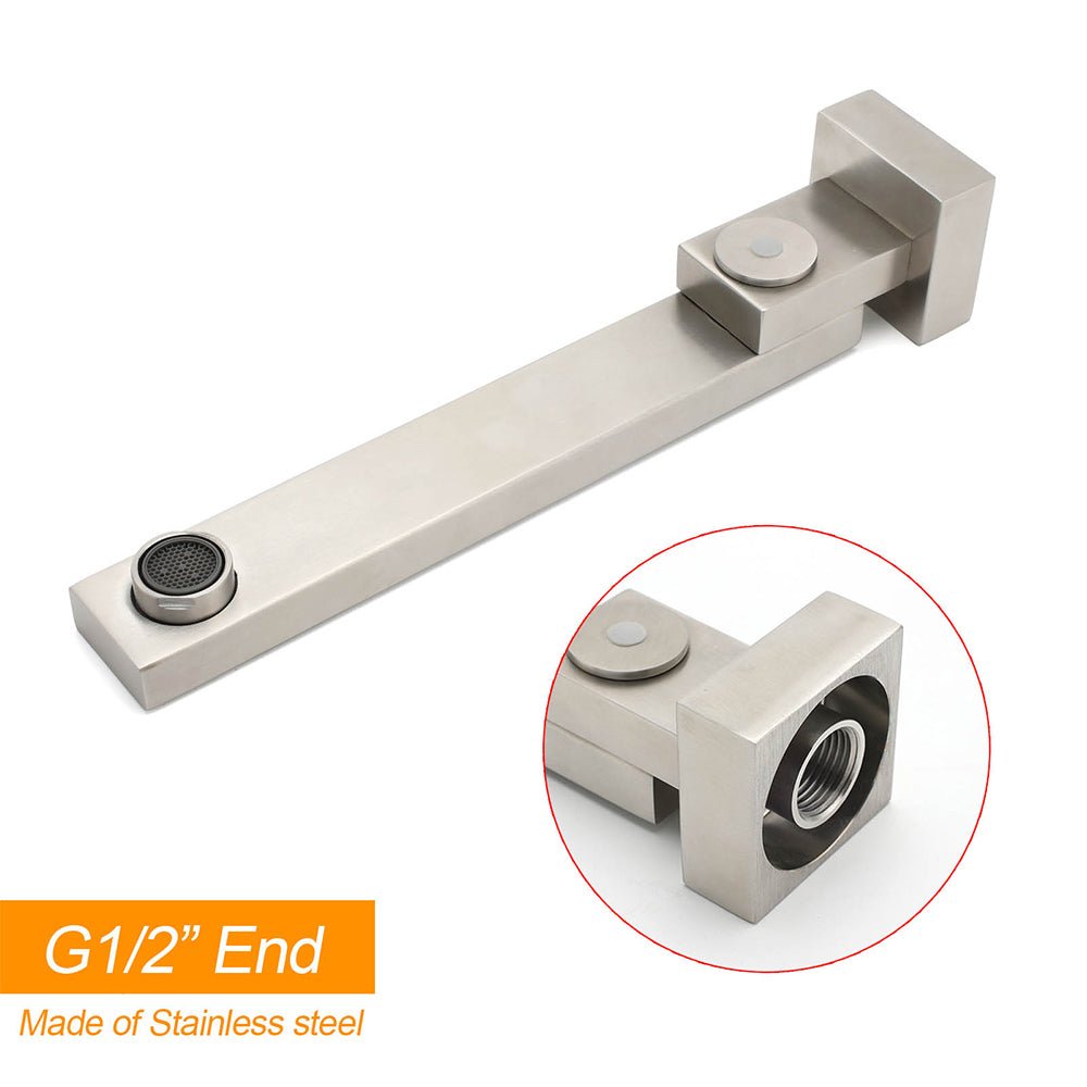 Brushed Nickel Square Stainless Steel Swivel Spout Bathtub Bubble Faucet Outlet - Furniture > Bathroom > Shower Heads & Screens - Rivercity House & Home Co. (ABN 18 642 972 209) - Affordable Modern Furniture Australia