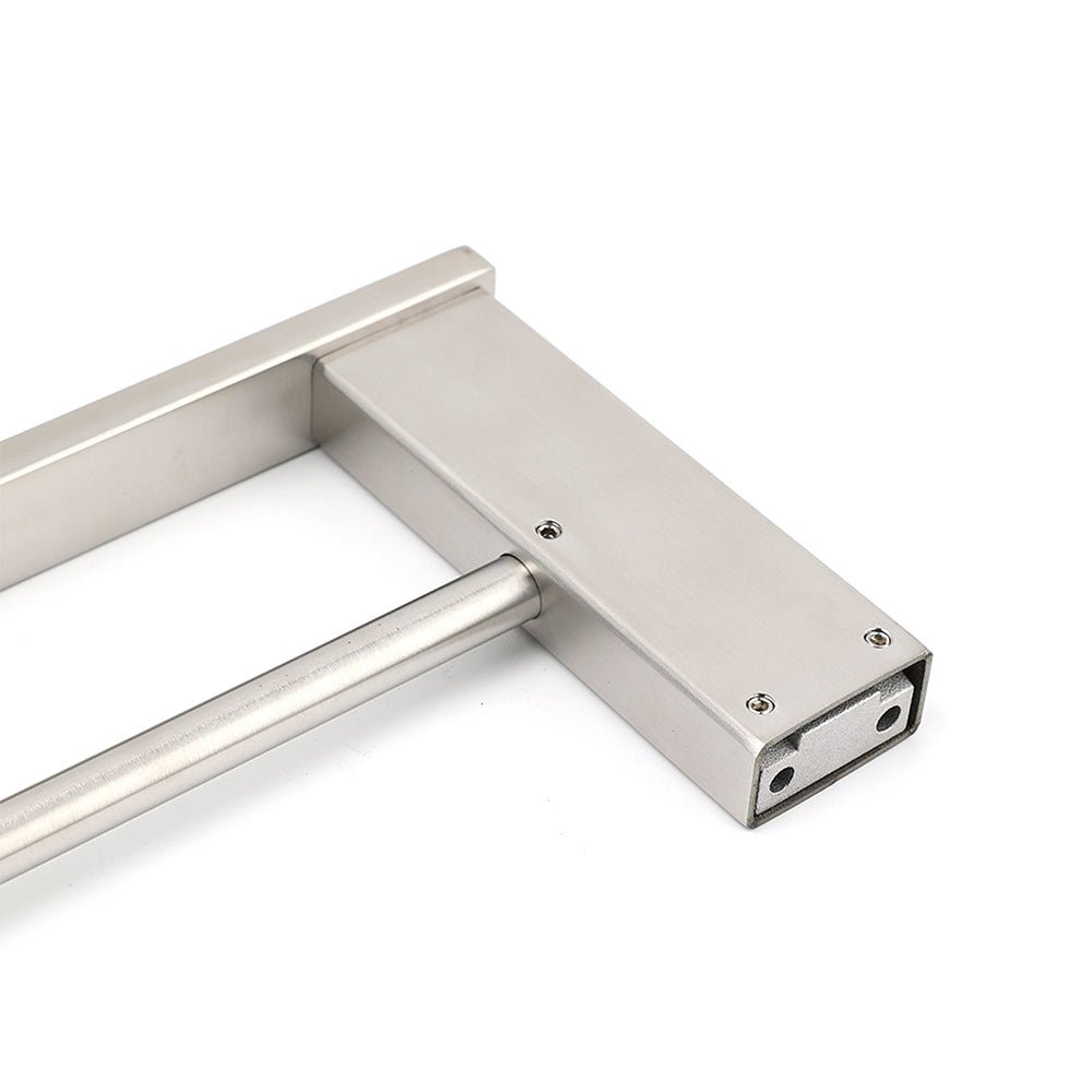 Brushed Nickel Square Towel Rail Rack 600mm Double Hanger Holder Bar Bathroom - Home & Garden > Bathroom Accessories > Shower Accessories - Rivercity House & Home Co. (ABN 18 642 972 209) - Affordable Modern Furniture Australia