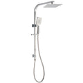 Brushed Nickel 8" Square Twin Shower Set with 3-Mode Handheld & Sliding Rail - Brushed Nickel