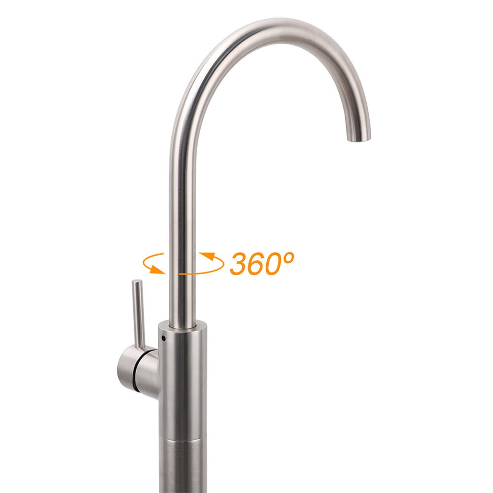 Brushed Nickel Stainless Steel Bathtub Tap Free Standing Faucet Filler Spout Set - Furniture > Bathroom > Shower Heads & Screens - Rivercity House & Home Co. (ABN 18 642 972 209) - Affordable Modern Furniture Australia
