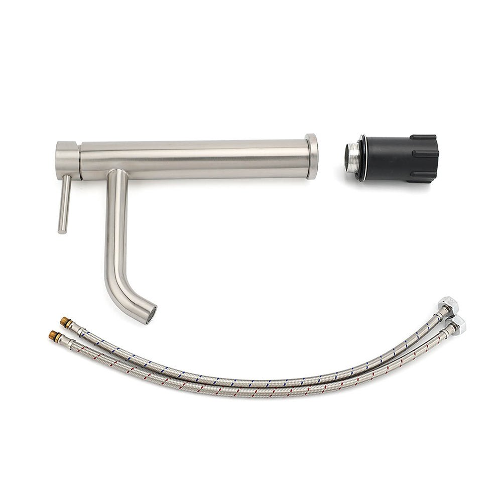 Brushed Nickel Tall Kitchen Laundry Basin Mixer Vanity Curve Sink Faucet Tap Set - Furniture > Bathroom > Shower Heads & Screens - Rivercity House & Home Co. (ABN 18 642 972 209) - Affordable Modern Furniture Australia