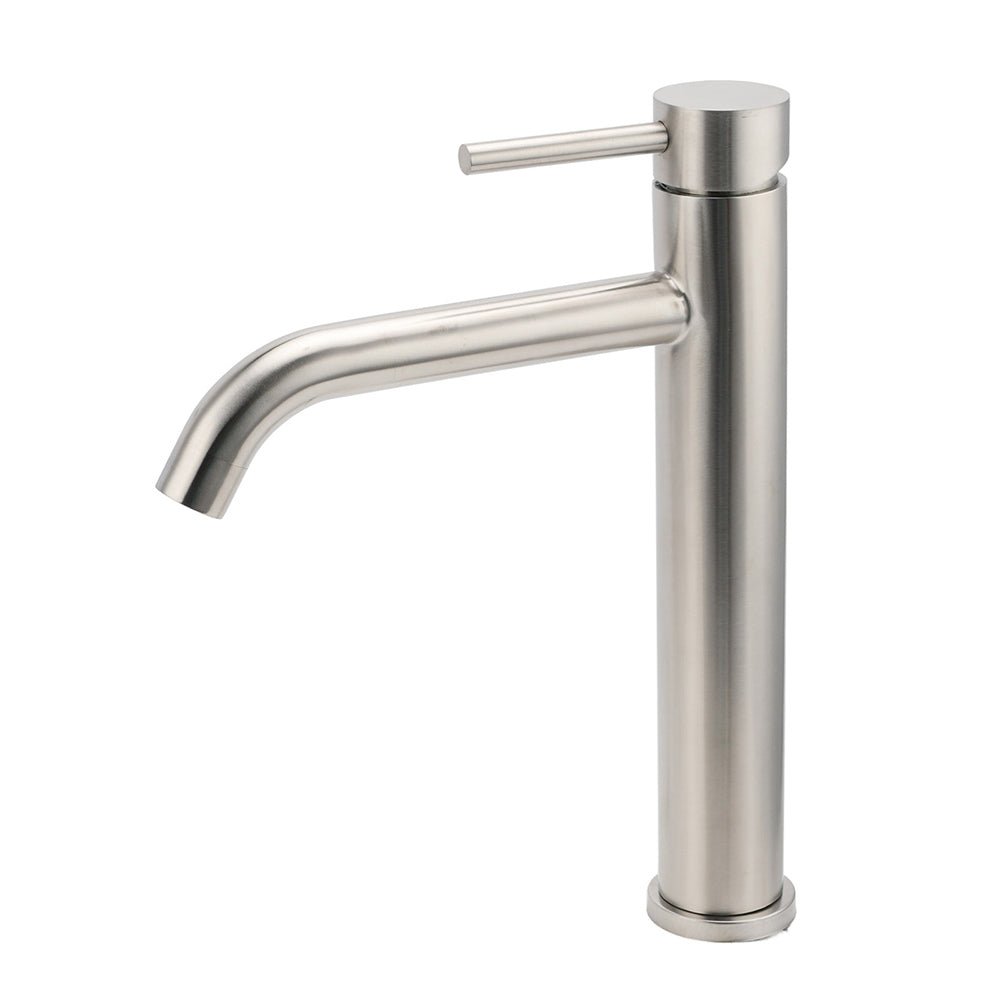 Brushed Nickel Tall Kitchen Laundry Basin Mixer Vanity Curve Sink Faucet Tap Set - Furniture > Bathroom > Shower Heads & Screens - Rivercity House & Home Co. (ABN 18 642 972 209) - Affordable Modern Furniture Australia