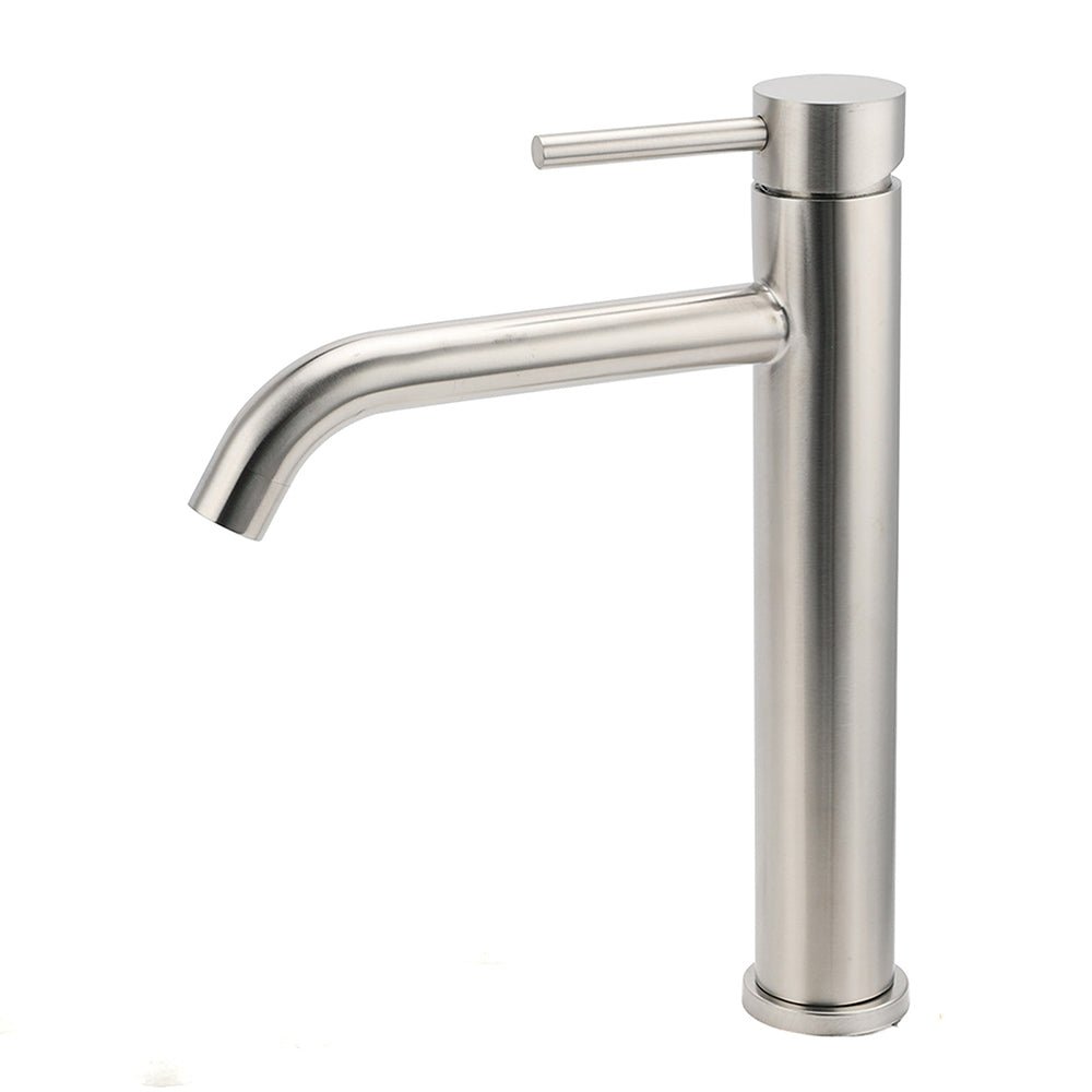 Brushed Nickel Tall Kitchen Laundry Basin Mixer Vanity Curve Sink Faucet Tap Set - Furniture > Bathroom > Shower Heads & Screens - Rivercity House & Home Co. (ABN 18 642 972 209) - Affordable Modern Furniture Australia