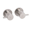 Wall Mounted 1/4 Turn Twin Shower Taps Set with Hot Cold Valve - Brushed Nickel