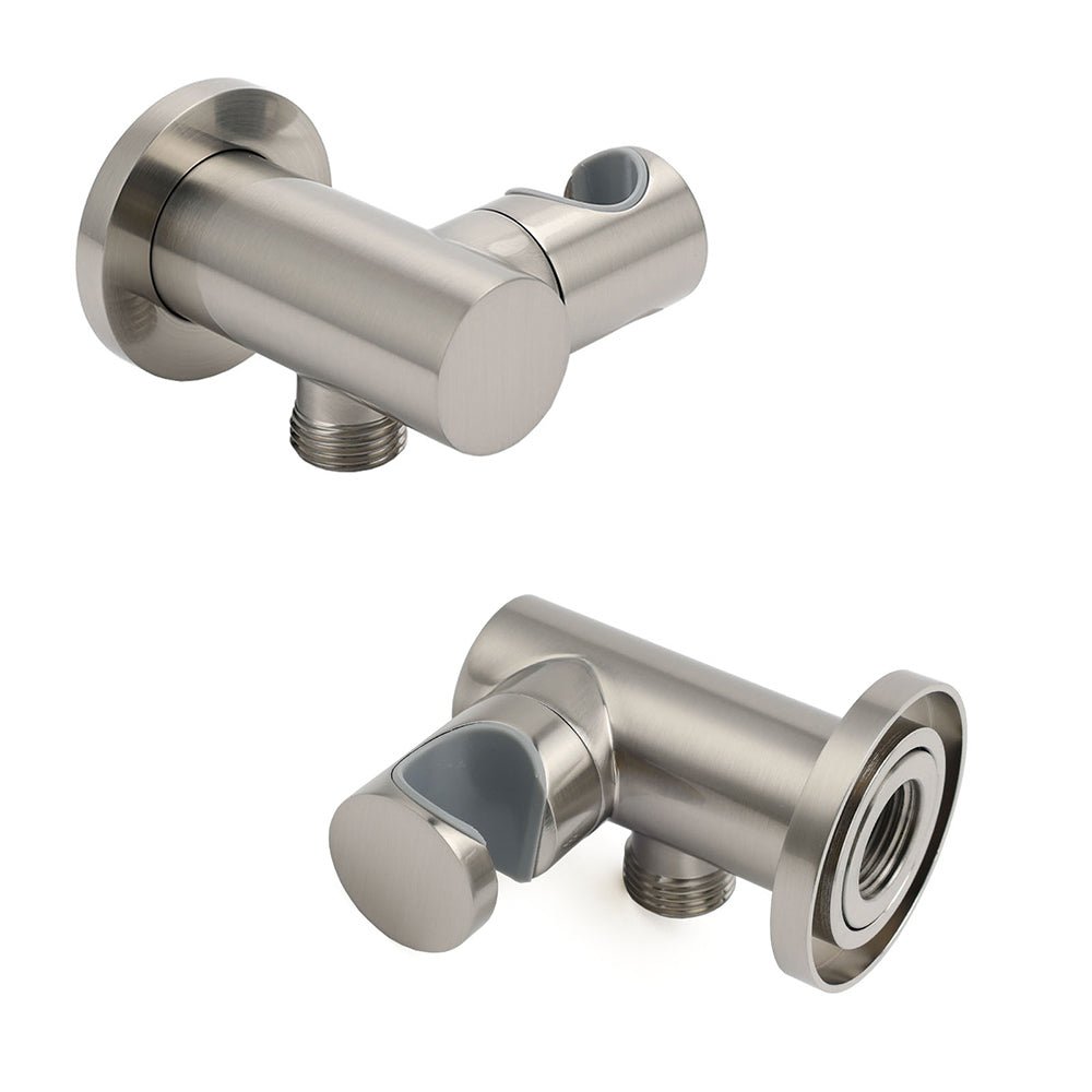 Brushed Nickel Water Inlet Handheld Shower Swivel Bracket Holder Wall Elbow Connector - Furniture > Bathroom > Shower Heads & Screens - Rivercity House & Home Co. (ABN 18 642 972 209) - Affordable Modern Furniture Australia