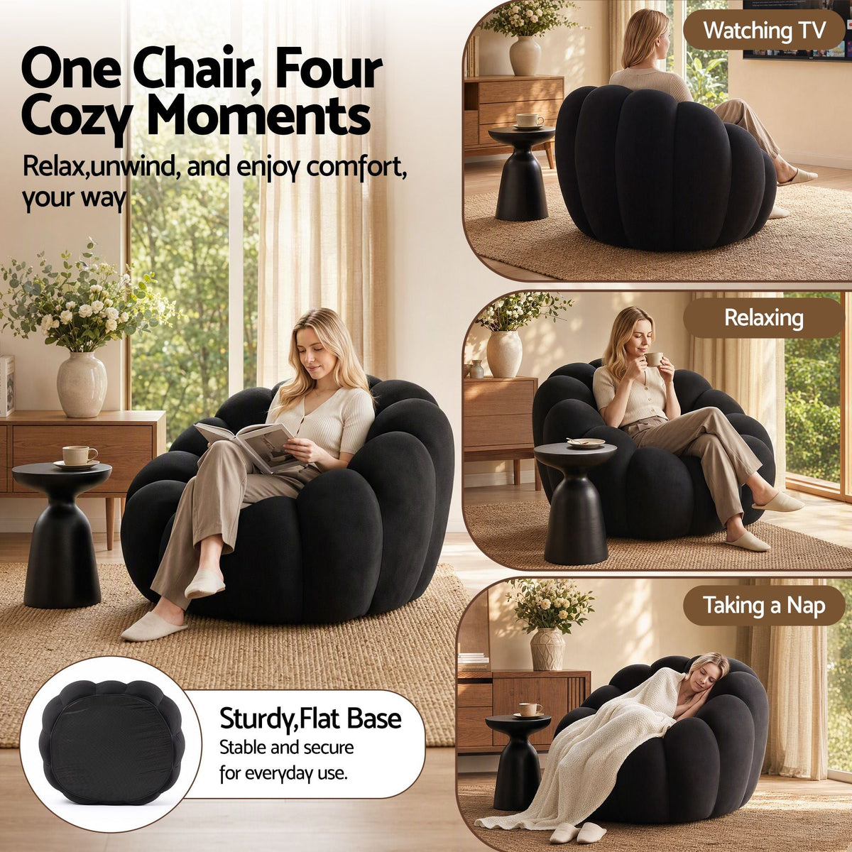 Bubble Floor Sofa Single Lounge Chair with Bubble Cushioning and Stretch Fabric Upholstery - Furniture > Sofas > Sofas & Sofa Beds - Rivercity House & Home Co. (ABN 18 642 972 209) - Affordable Modern Furniture Australia