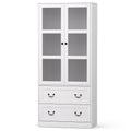 Buffet Sideboard 180cm Hutch Storage Cabinet with Drawers and Doors - White