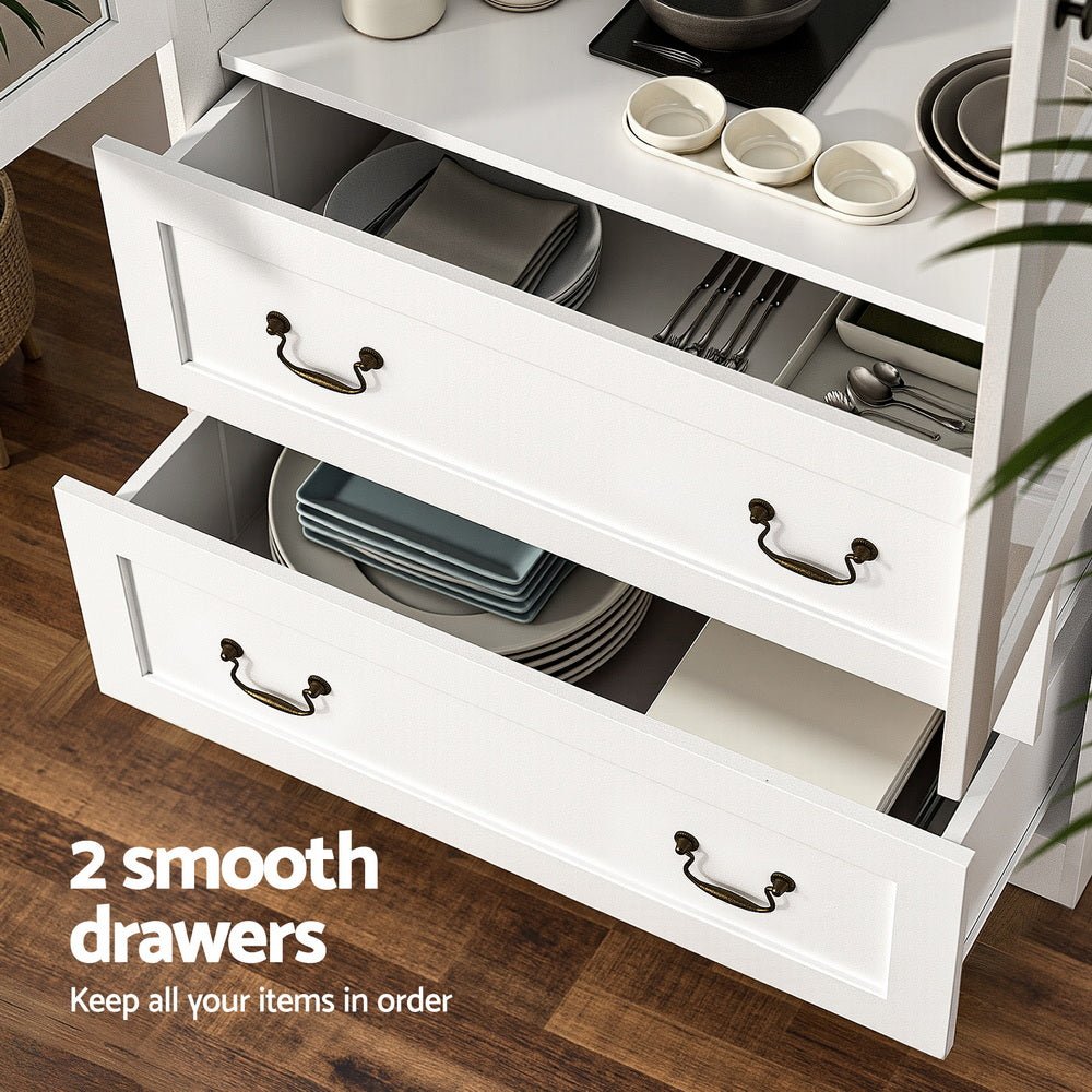 Buffet Sideboard 180cm Hutch Storage Cabinet Kitchen Drawer Door White - Furniture > Dining > Buffets & Sideboards - Rivercity House & Home Co. (ABN 18 642 972 209) - Affordable Modern Furniture Australia
