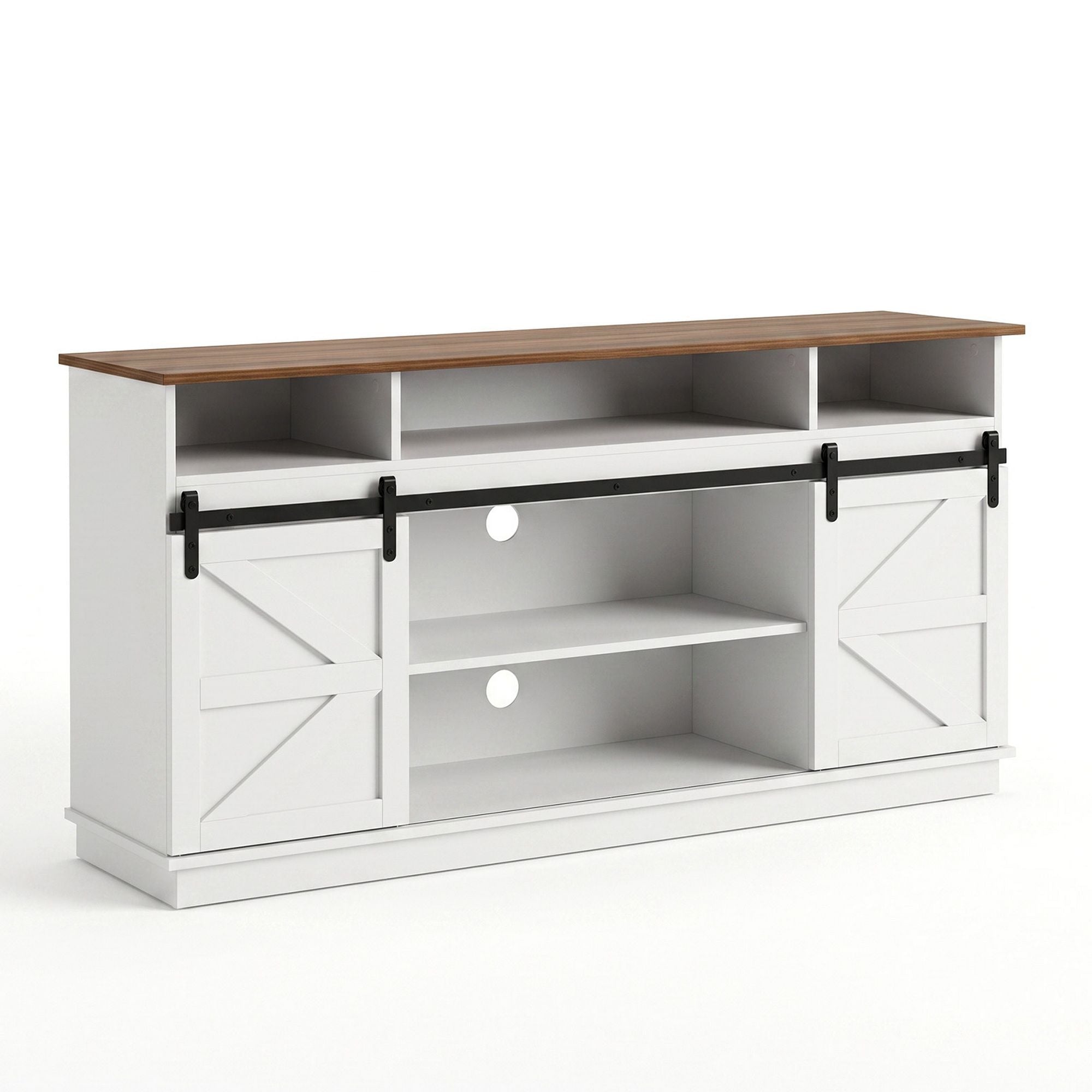 Buffet Sideboard Cabinet 150cm 3-Tier Kitchen Storage Sliding Doors White - Furniture > Bathroom > Sinks - Rivercity House & Home Co. (ABN 18 642 972 209) - Affordable Modern Furniture Australia