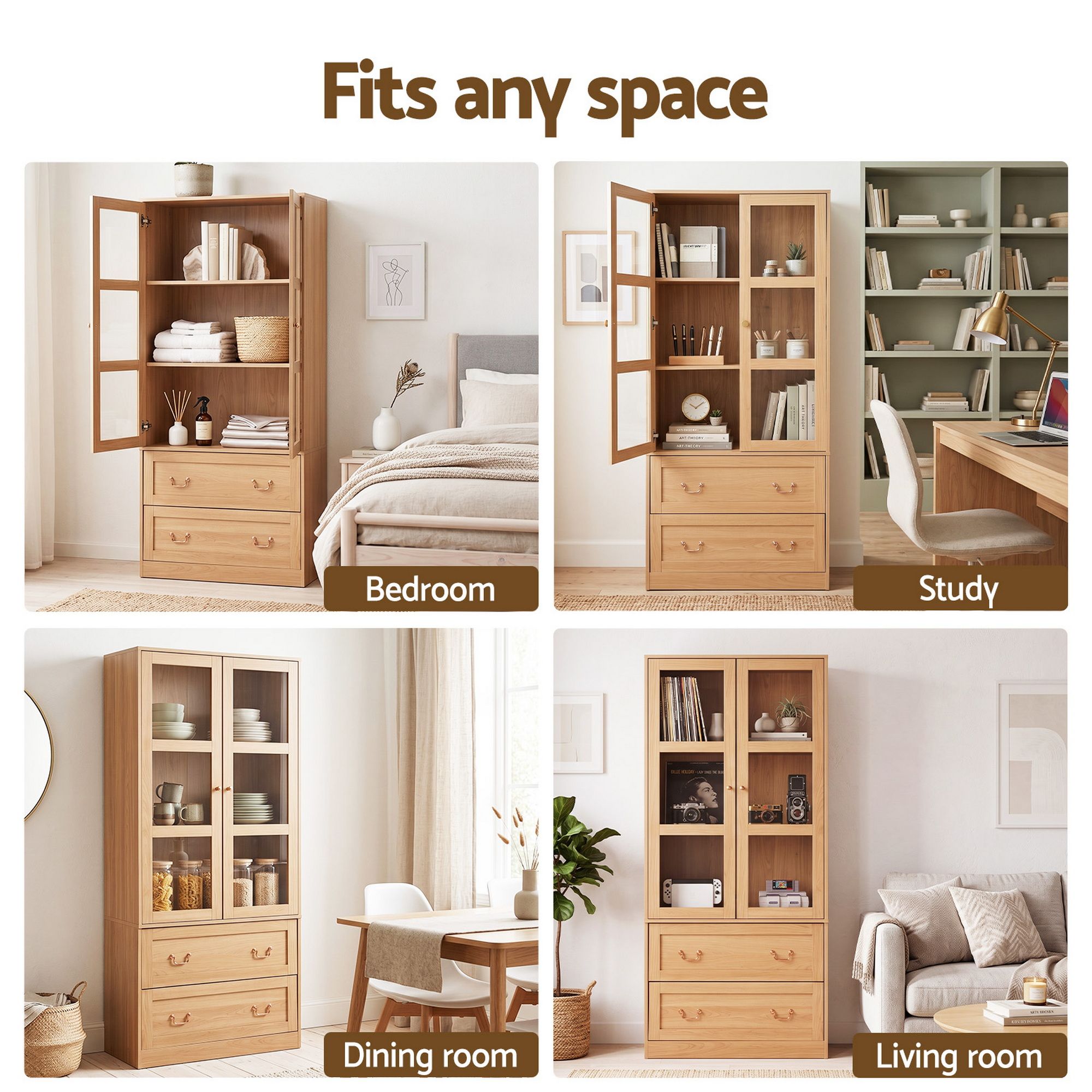 Buffet Sideboard Cabinet 180cm Hutch Storage Kitchen Drawer Door Wood - Furniture > Bathroom > Sinks - Rivercity House & Home Co. (ABN 18 642 972 209) - Affordable Modern Furniture Australia