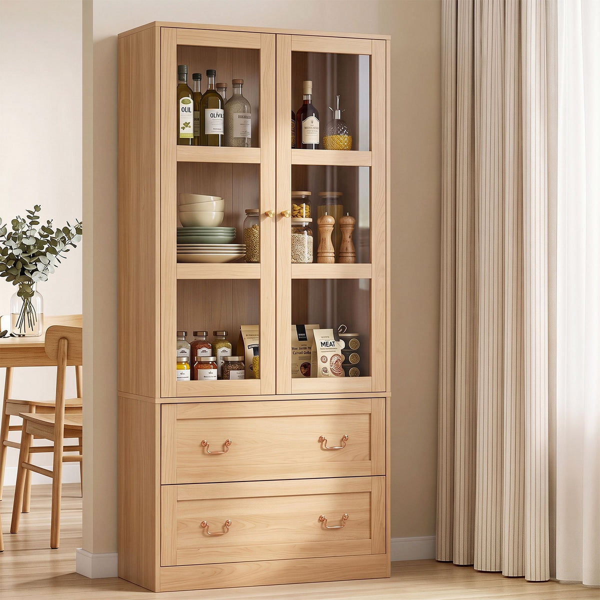 Buffet Sideboard Cabinet 180cm Hutch Storage Kitchen Drawer Door Wood - Furniture > Bathroom > Sinks - Rivercity House & Home Co. (ABN 18 642 972 209) - Affordable Modern Furniture Australia