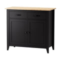 Buffet Sideboard Cabinet 90cm with 2 Drawers and Shelves - Black
