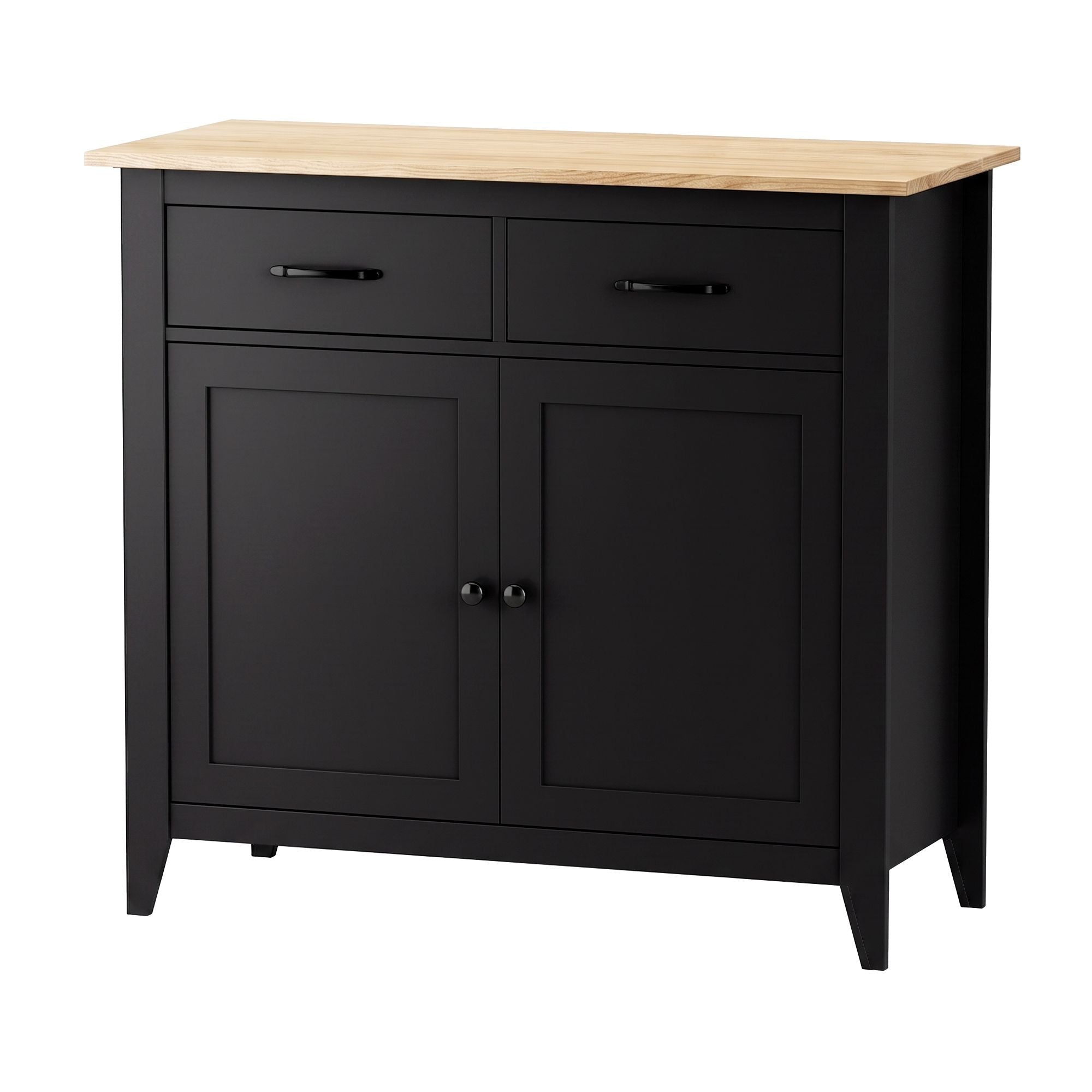 Buffet Sideboard Cabinet 90cm with 2 Drawers and Shelves - Black - Furniture > Dining > Buffets & Sideboards - Rivercity House & Home Co. (ABN 18 642 972 209) - Affordable Modern Furniture Australia
