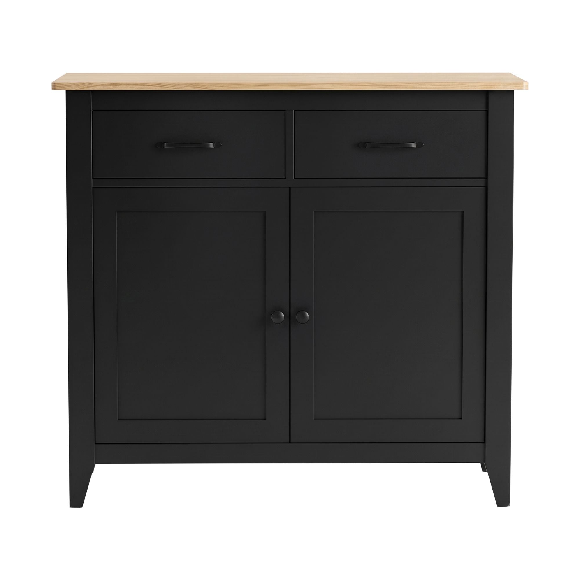 Buffet Sideboard Cabinet 90cm with 2 Drawers and Shelves - Black - Furniture > Dining > Buffets & Sideboards - Rivercity House & Home Co. (ABN 18 642 972 209) - Affordable Modern Furniture Australia