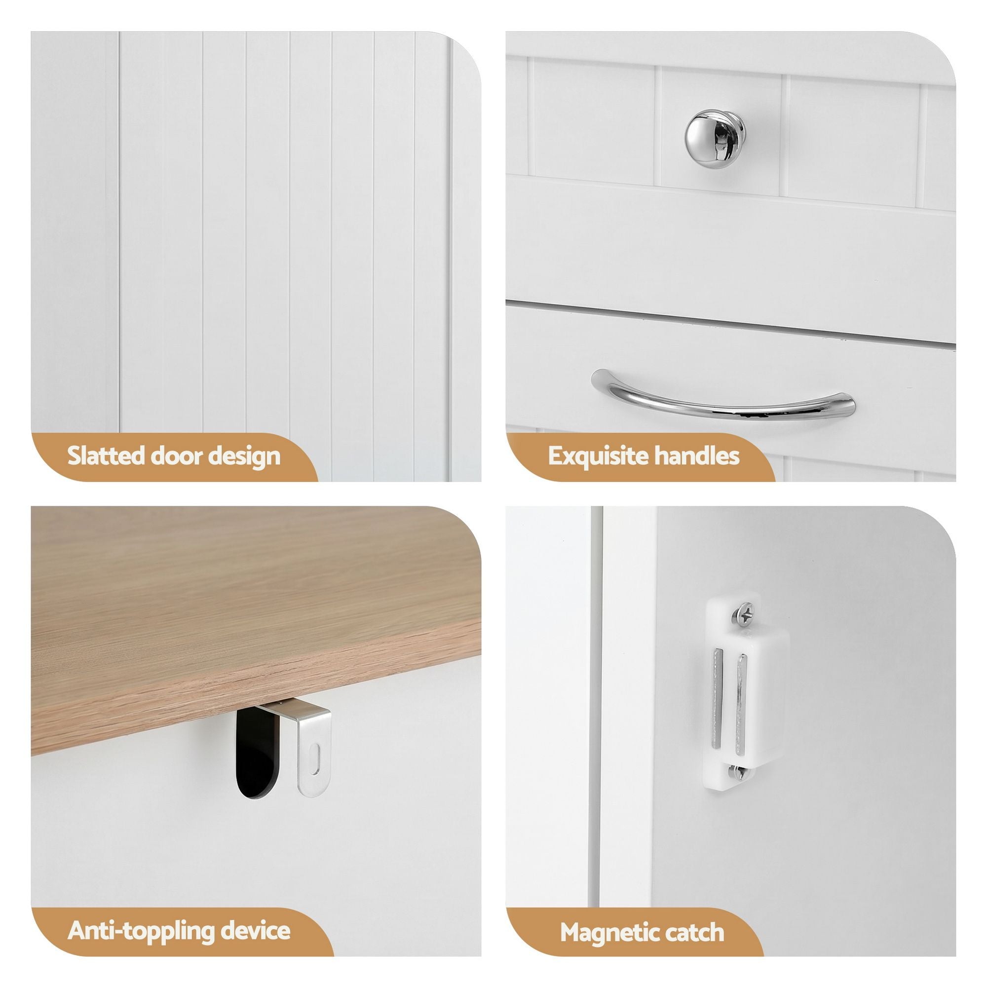 Buffet Sideboard Cabinet Kitchen Tilt Out Bin Holder Storage Cupboard - Furniture > Dining > Buffets & Sideboards - Rivercity House & Home Co. (ABN 18 642 972 209) - Affordable Modern Furniture Australia