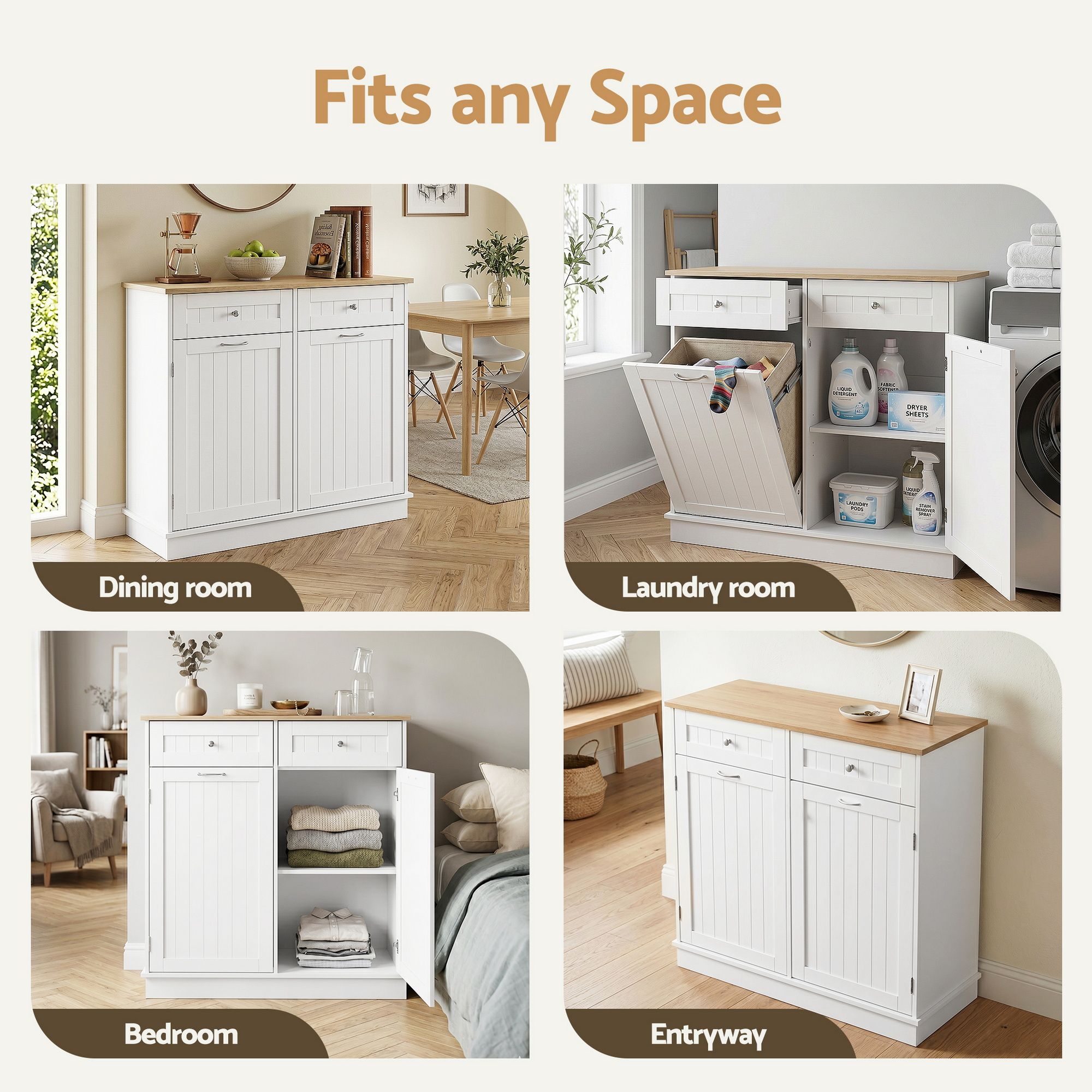 Buffet Sideboard Cabinet Kitchen Tilt Out Bin Holder Storage Cupboard - Furniture > Dining > Buffets & Sideboards - Rivercity House & Home Co. (ABN 18 642 972 209) - Affordable Modern Furniture Australia
