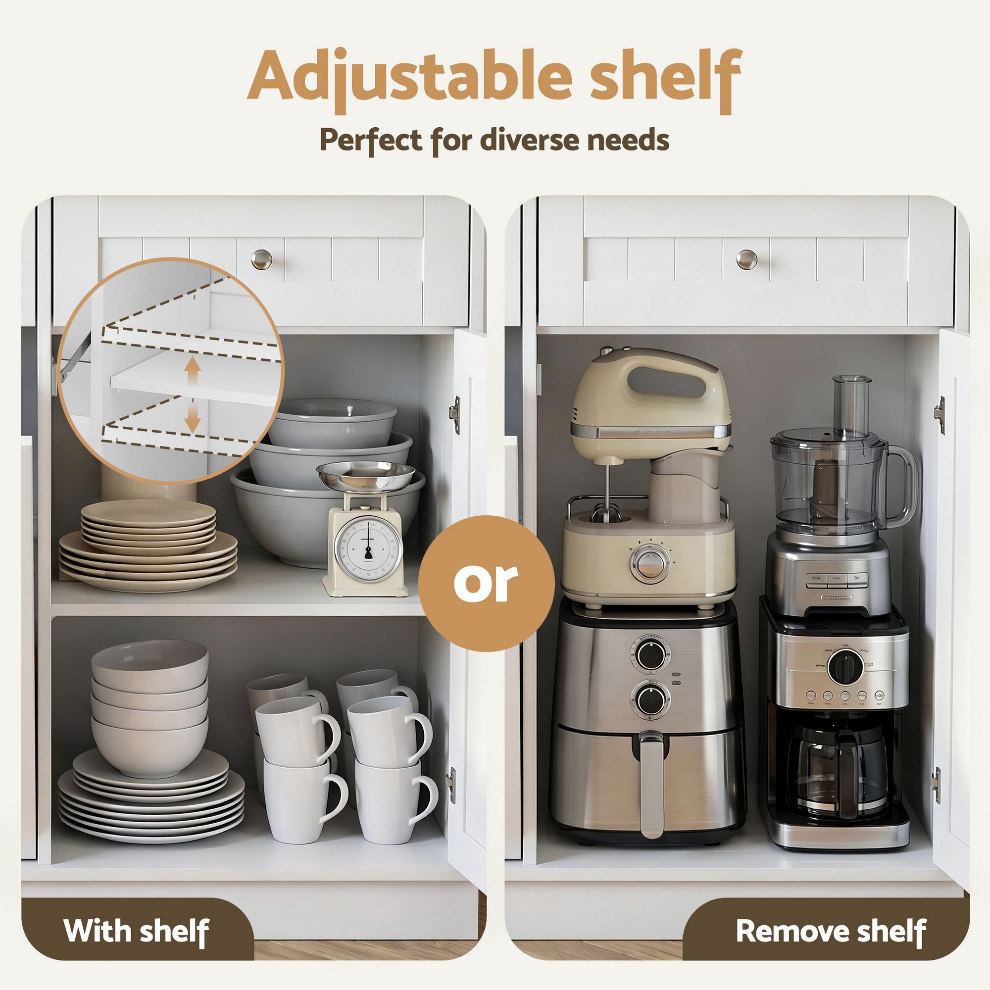 Buffet Sideboard Cabinet Kitchen Tilt Out Bin Holder Storage Cupboard - Furniture > Dining > Buffets & Sideboards - Rivercity House & Home Co. (ABN 18 642 972 209) - Affordable Modern Furniture Australia