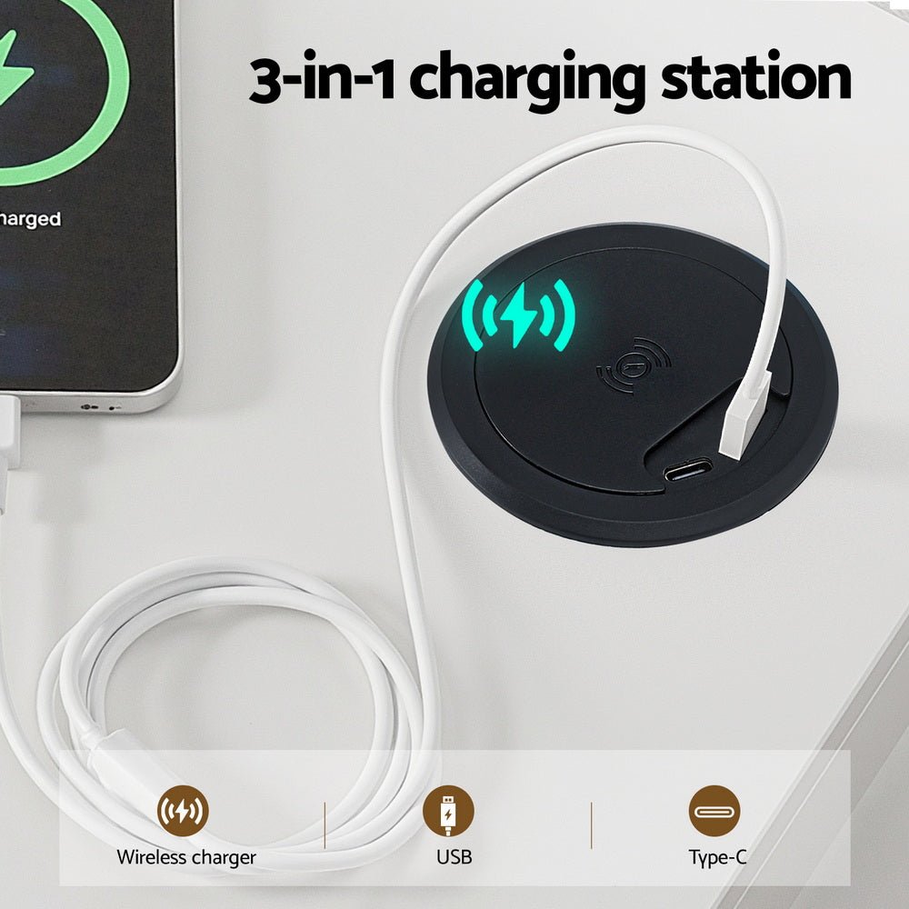 Buffet Sideboard Cabinet LED Clear Door Kitchen Storage Drawers White - Furniture > Dining > Buffets & Sideboards - Rivercity House & Home Co. (ABN 18 642 972 209) - Affordable Modern Furniture Australia