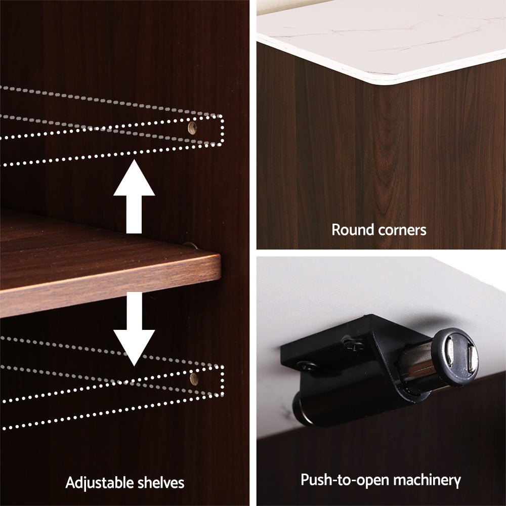 Buffet Sideboard Cabinet Marble Style Tabletop - Furniture > Living Room - Rivercity House & Home Co. (ABN 18 642 972 209) - Affordable Modern Furniture Australia