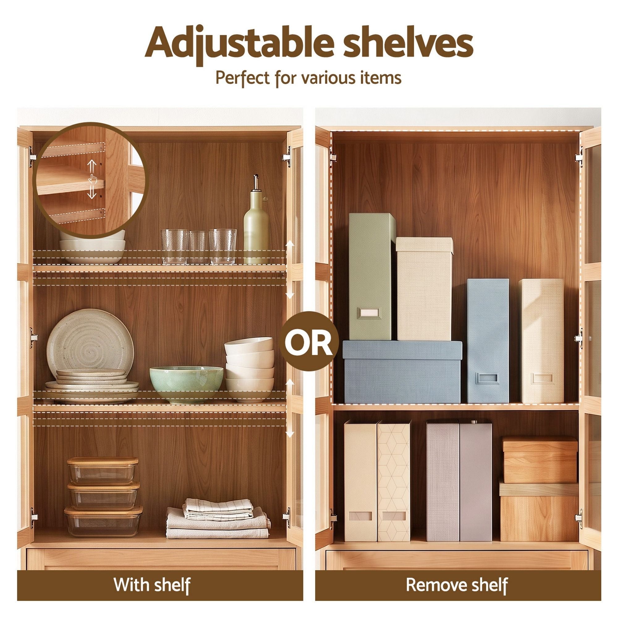 Buffet Sideboard Cabinets X2 180cm Hutch Storage Kitchen Drawer Door Wood - Furniture > Bathroom > Sinks - Rivercity House & Home Co. (ABN 18 642 972 209) - Affordable Modern Furniture Australia