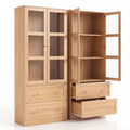 Set of 2 Buffet Sideboard Cabinets 180cm with Drawers and Doors - Wood