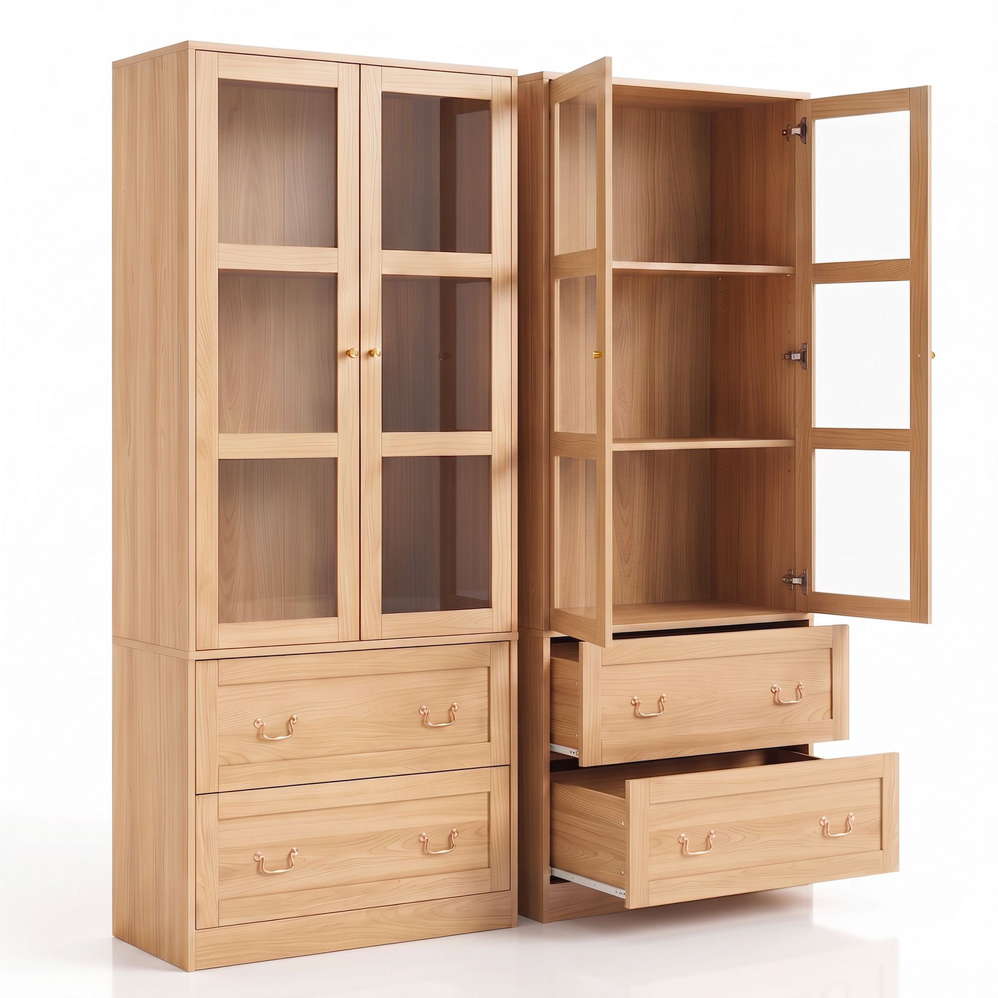 Buffet Sideboard Cabinets X2 180cm Hutch Storage Kitchen Drawer Door Wood - Furniture > Bathroom > Sinks - Rivercity House & Home Co. (ABN 18 642 972 209) - Affordable Modern Furniture Australia
