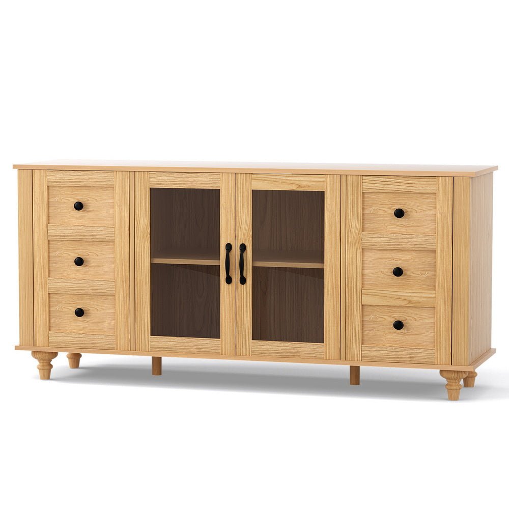 Buffet Sideboard Storage Cabinet Kitchen Cupboard Faux Drawer 150CM Pine - Furniture > Dining > Buffets & Sideboards - Rivercity House & Home Co. (ABN 18 642 972 209) - Affordable Modern Furniture Australia