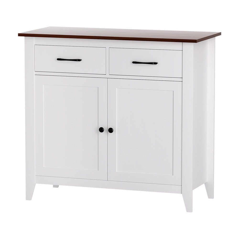 Buffet Sideboard Storage Cabinet Kitchen Cupboard Hallway 2 Drawers White - Furniture > Dining > Buffets & Sideboards - Rivercity House & Home Co. (ABN 18 642 972 209) - Affordable Modern Furniture Australia