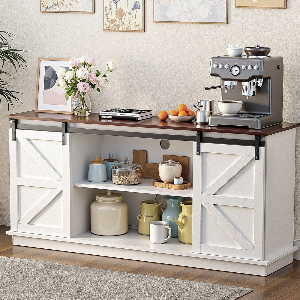 Buffet Sideboard Storage Cabinet Kitchen Cupboard Sliding Doors White - Furniture > Dining > Buffets & Sideboards - Rivercity House & Home Co. (ABN 18 642 972 209) - Affordable Modern Furniture Australia